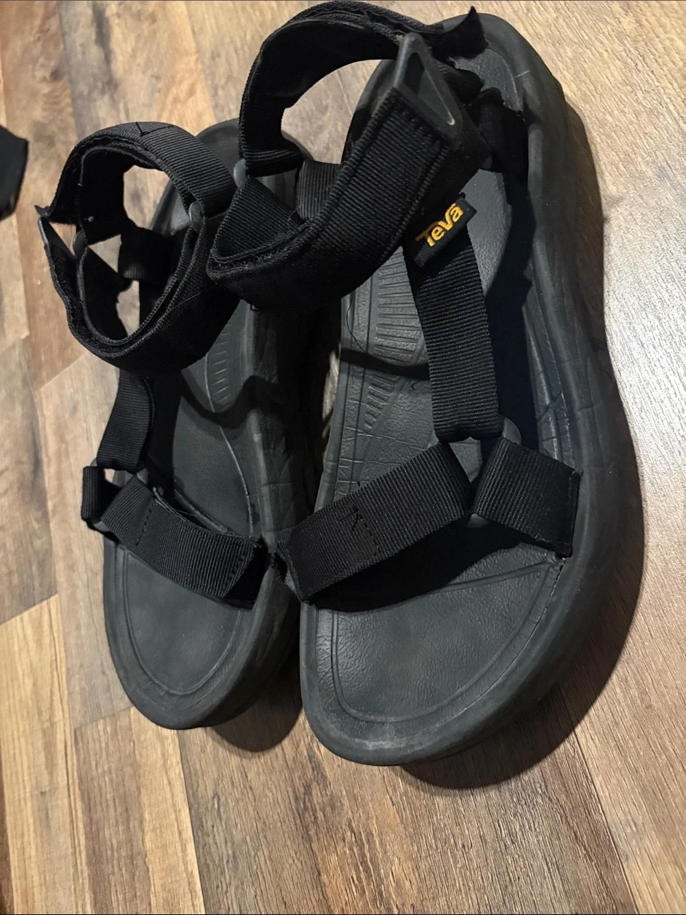 Teva Black Adjustable Sport-Strap Platform Sandals